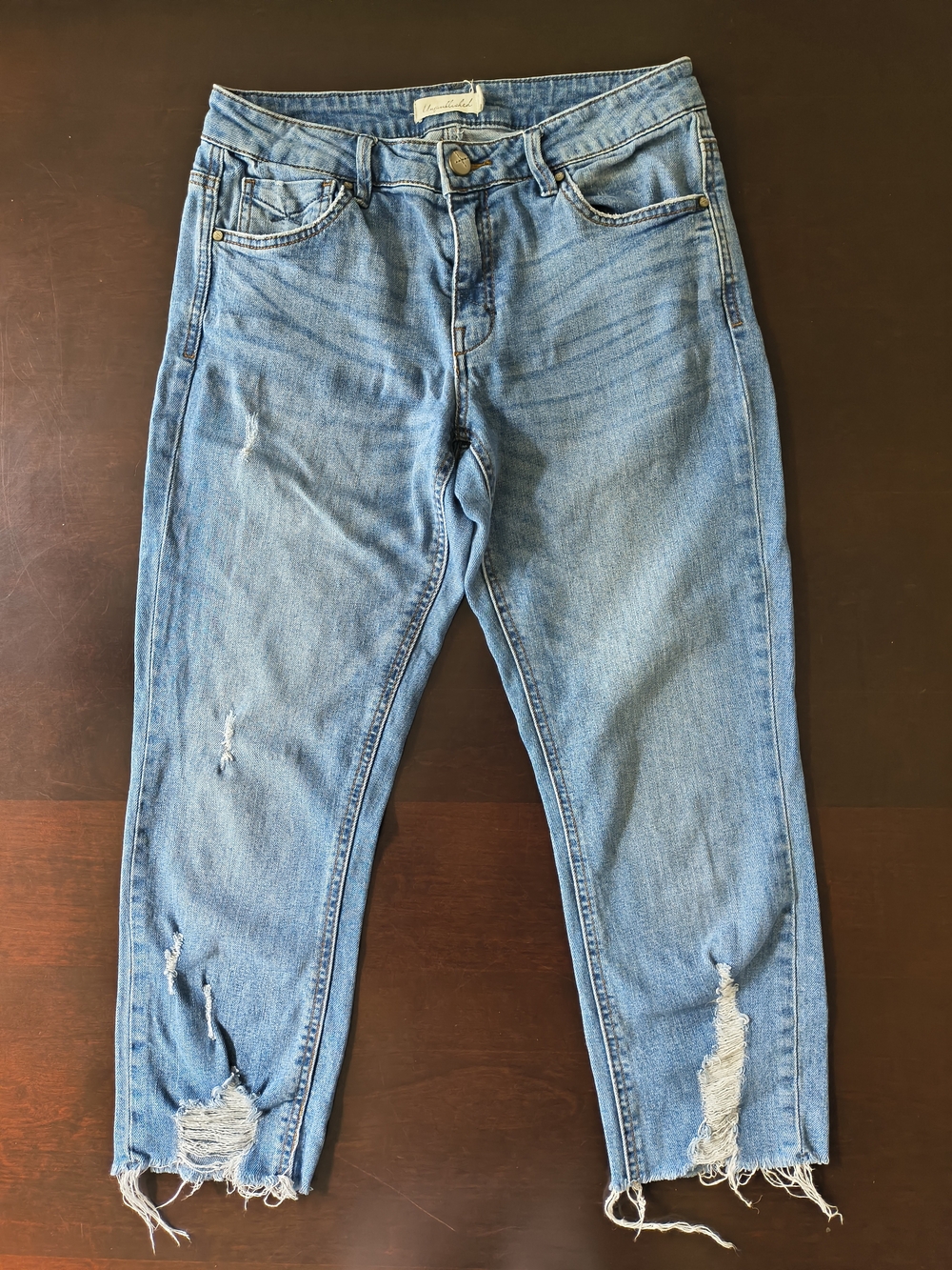 Unpublished Anthropologie Distressed Cropped Raw Hem jeans 